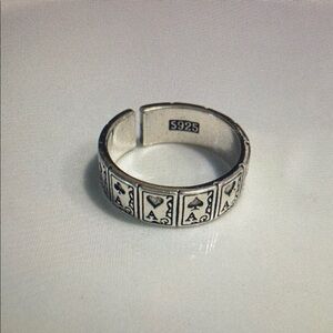 Silver Playing Card Ring
